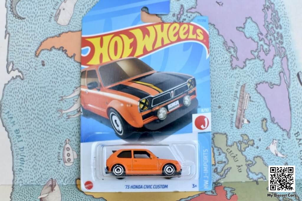 '73 Honda Civic Custom là một chiếc xe Hot Wheels cơ bản đẹp được vẽ đầy đủ chi tiết